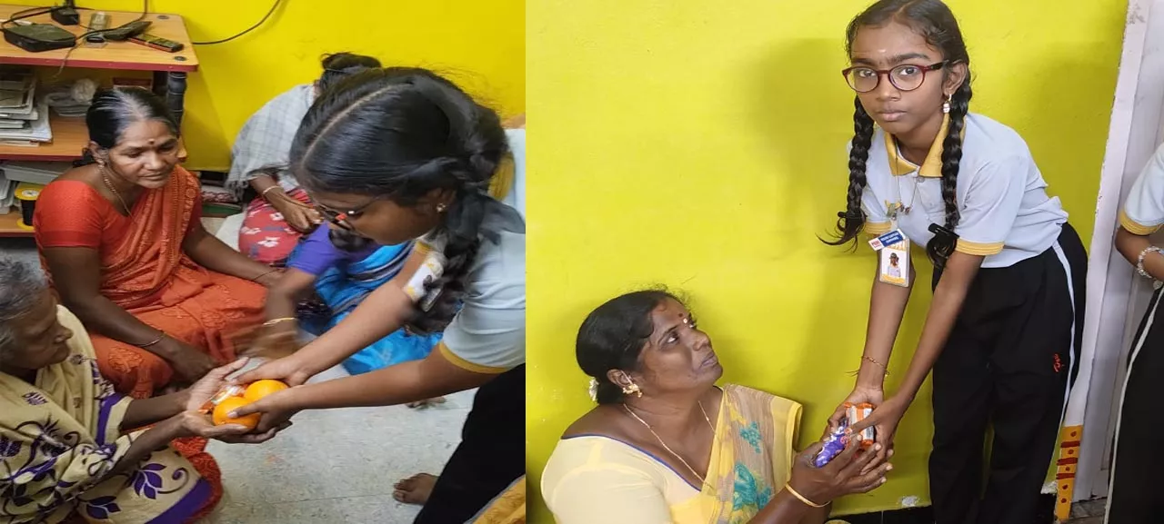 Old age orphanage visit